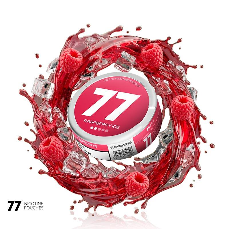 Bolsa de Nicotina Raspberry Ice by 77 Nicotine Pouches