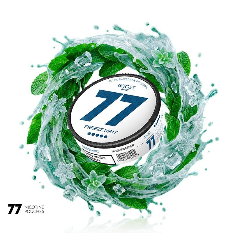 Bolsa de Nicotina Freeze Mint 20MG GHOST MINT by 77 Nicotine Pouches