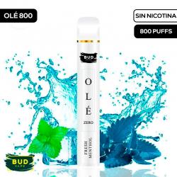[Olé 800] Pod desechable ZERO Fresh Menthol Olé 0mg By Bud Vape